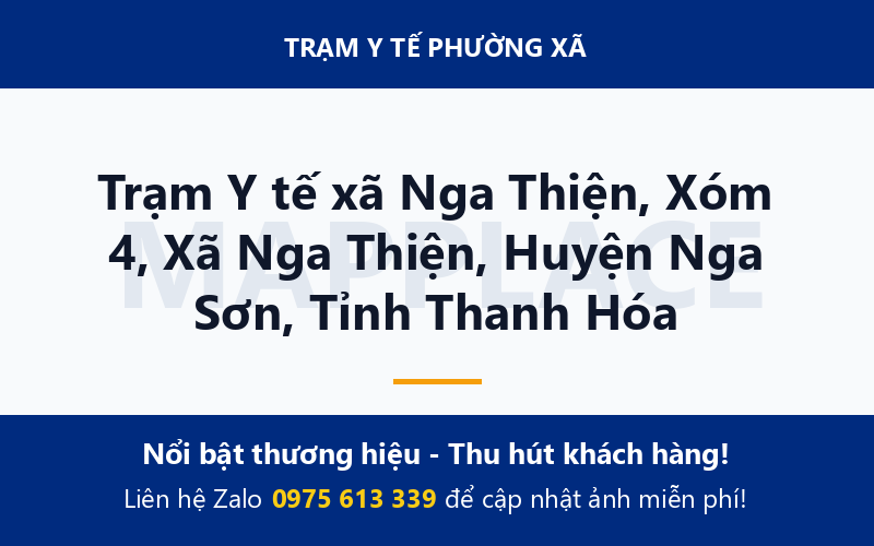 Trạm Y tế xã Nga Thiện, Xóm 4, Xã Nga Thiện, Huyện Nga Sơn, Tỉnh Thanh Hóa