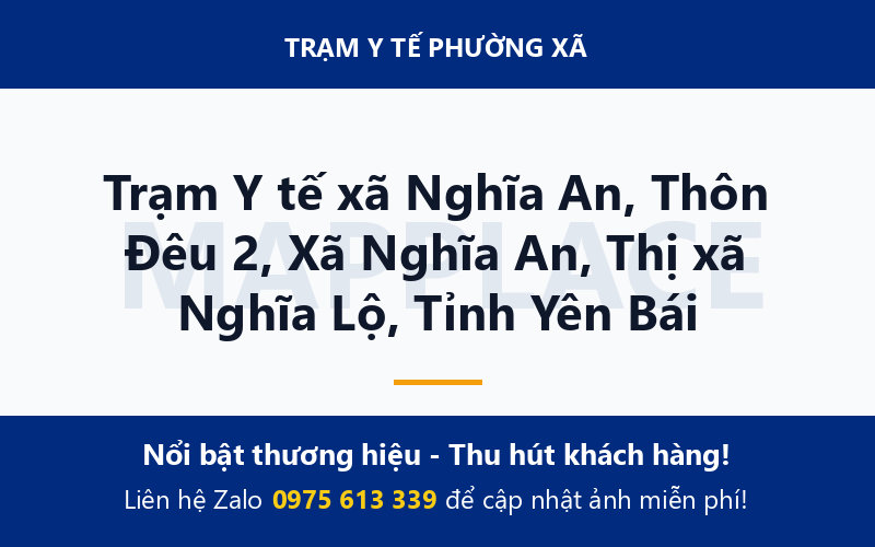 Trạm Y tế xã Nghĩa An, Thôn Đêu 2, Xã Nghĩa An, Thị xã Nghĩa Lộ, Tỉnh Yên Bái