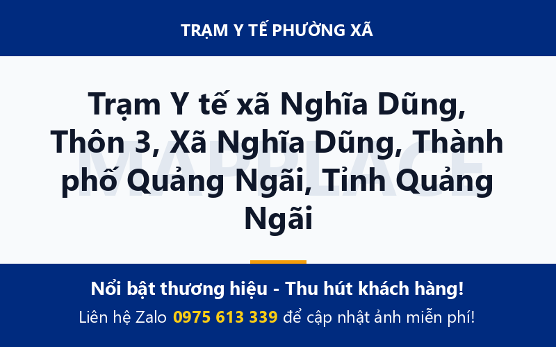 Trạm Y tế xã Nghĩa Dũng, Thôn 3, Xã Nghĩa Dũng, Thành phố Quảng Ngãi, Tỉnh Quảng Ngãi