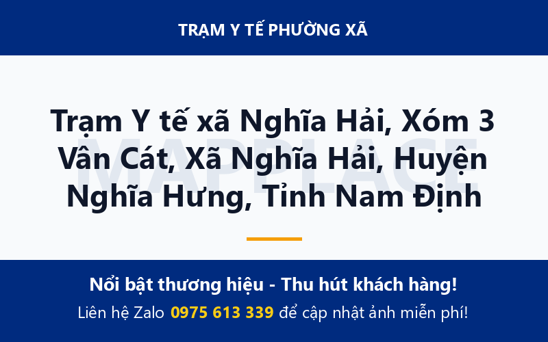 Trạm Y tế xã Nghĩa Hải, Xóm 3 Vân Cát, Xã Nghĩa Hải, Huyện Nghĩa Hưng, Tỉnh Nam Định