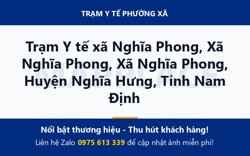 Trạm Y tế xã Nghĩa Phong, Xã Nghĩa Phong, Xã Nghĩa Phong, Huyện Nghĩa Hưng, Tỉnh Nam Định
