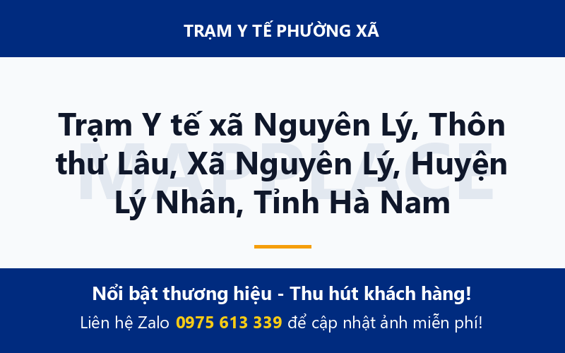 Trạm Y tế xã Nguyên Lý, Thôn thư Lâu, Xã Nguyên Lý, Huyện Lý Nhân, Tỉnh Hà Nam