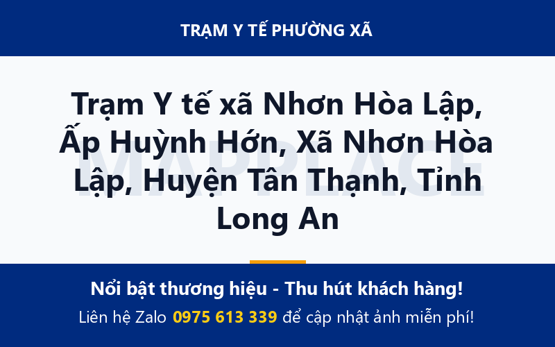 Trạm Y tế xã Nhơn Hòa Lập, Ấp Huỳnh Hớn, Xã Nhơn Hòa Lập, Huyện Tân Thạnh, Tỉnh Long An