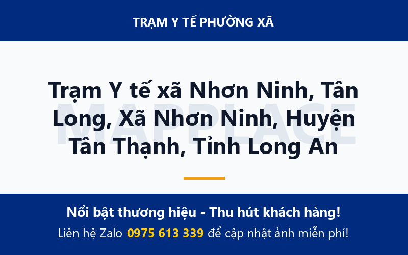 Trạm Y tế xã Nhơn Ninh, Tân Long, Xã Nhơn Ninh, Huyện Tân Thạnh, Tỉnh Long An