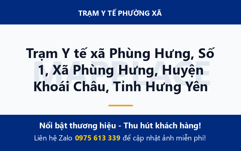 Trạm Y tế xã Phùng Hưng, Số 1, Xã Phùng Hưng, Huyện Khoái Châu, Tỉnh Hưng Yên