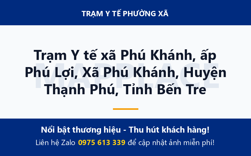 Trạm Y tế xã Phú Khánh, ấp Phú Lợi, Xã Phú Khánh, Huyện Thạnh Phú, Tỉnh Bến Tre