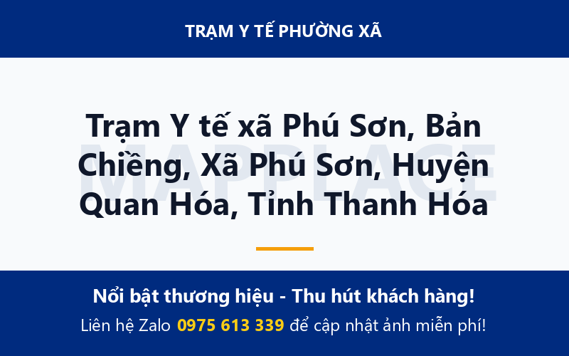 Trạm Y tế xã Phú Sơn, Bản Chiềng, Xã Phú Sơn, Huyện Quan Hóa, Tỉnh Thanh Hóa