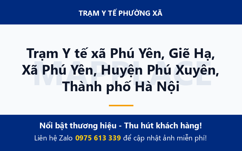 Trạm Y tế xã Phú Yên, Giẽ Hạ, Xã Phú Yên, Huyện Phú Xuyên, Thành phố Hà Nội