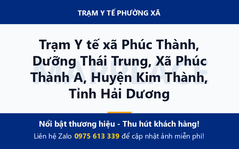 Trạm Y tế xã Phúc Thành, Dưỡng Thái Trung, Xã Phúc Thành A, Huyện Kim Thành, Tỉnh Hải Dương