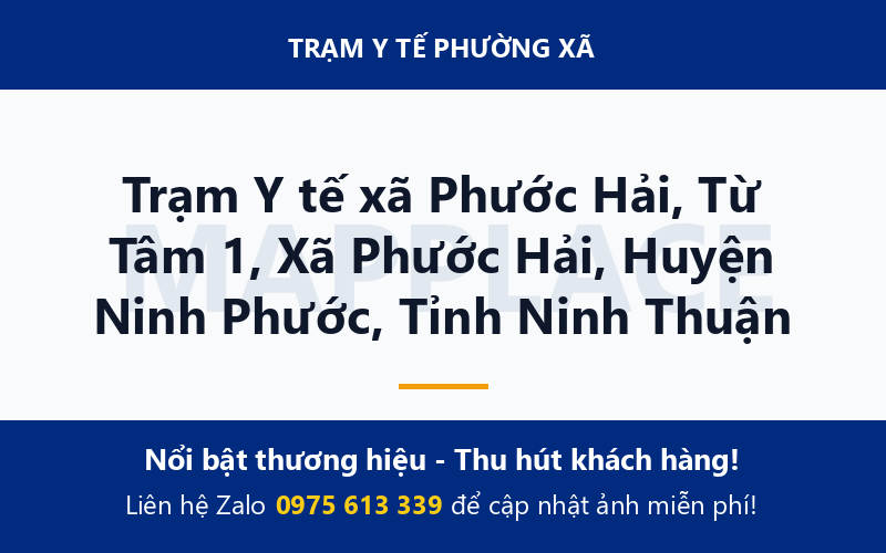 Trạm Y tế xã Phước Hải, Từ Tâm 1, Xã Phước Hải, Huyện Ninh Phước, Tỉnh Ninh Thuận