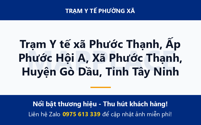Trạm Y tế xã Phước Thạnh, Ấp Phước Hội A, Xã Phước Thạnh, Huyện Gò Dầu, Tỉnh Tây Ninh