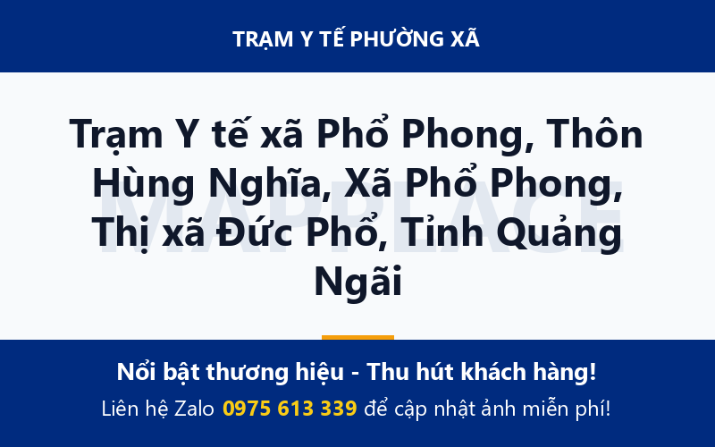 Trạm Y tế xã Phổ Phong, Thôn Hùng Nghĩa, Xã Phổ Phong, Thị xã Đức Phổ, Tỉnh Quảng Ngãi
