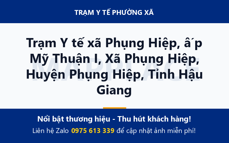 Trạm Y tế xã Phụng Hiệp, ấp Mỹ Thuận I, Xã Phụng Hiệp, Huyện Phụng Hiệp, Tỉnh Hậu Giang