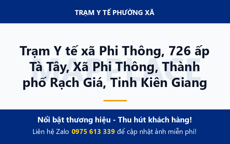 Trạm Y tế xã Phi Thông, 726 ấp Tà Tây, Xã Phi Thông, Thành phố Rạch Giá, Tỉnh Kiên Giang