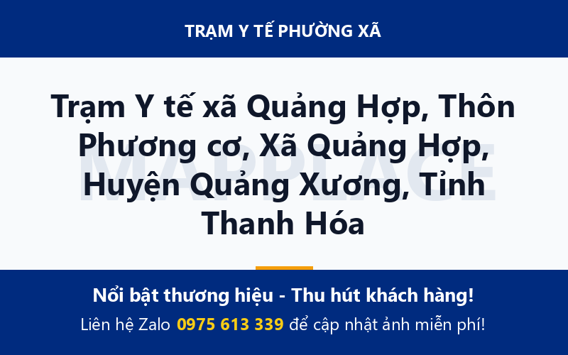 Trạm Y tế xã Quảng Hợp, Thôn Phương cơ, Xã Quảng Hợp, Huyện Quảng Xương, Tỉnh Thanh Hóa