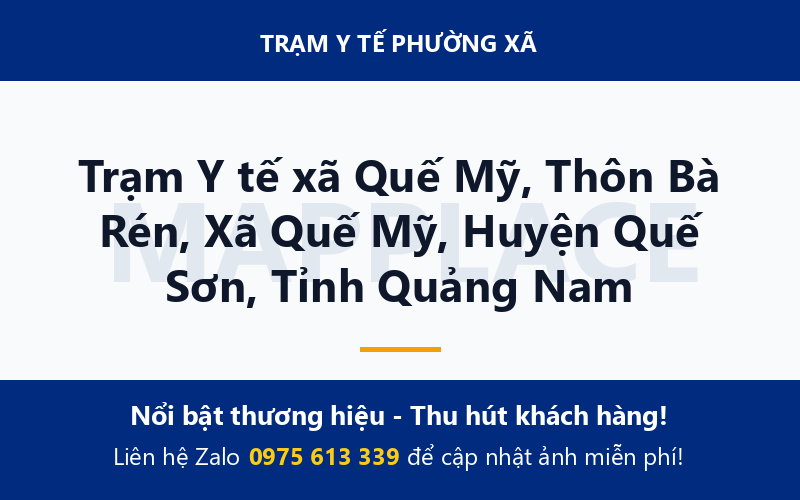 Trạm Y tế xã Quế Mỹ, Thôn Bà Rén, Xã Quế Mỹ, Huyện Quế Sơn, Tỉnh Quảng Nam