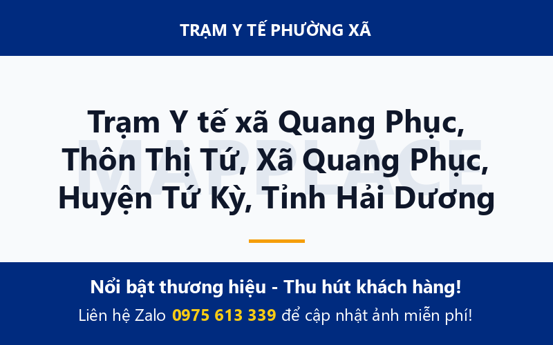 Trạm Y tế xã Quang Phục, Thôn Thị Tứ, Xã Quang Phục, Huyện Tứ Kỳ, Tỉnh Hải Dương