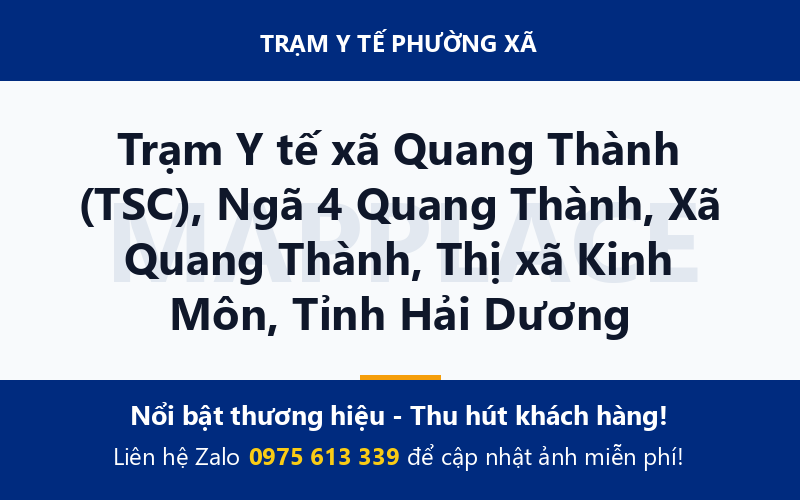 Trạm Y tế xã Quang Thành (TSC), Ngã 4 Quang Thành, Xã Quang Thành, Thị xã Kinh Môn, Tỉnh Hải Dương