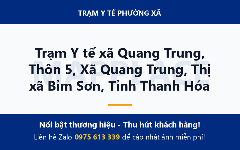 Trạm Y tế xã Quang Trung, Thôn 5, Xã Quang Trung, Thị xã Bỉm Sơn, Tỉnh Thanh Hóa