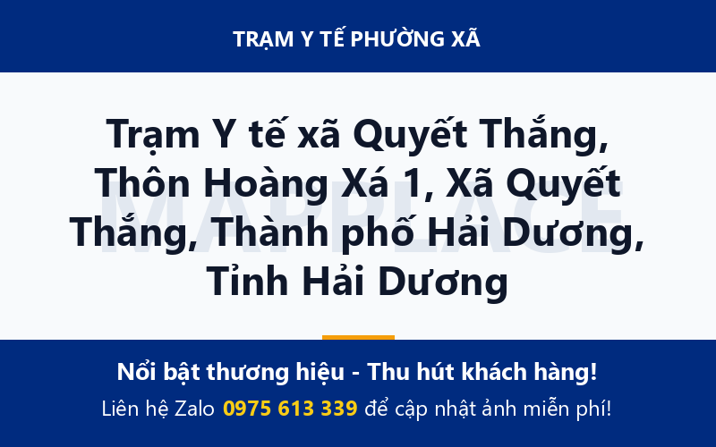 Trạm Y tế xã Quyết Thắng, Thôn Hoàng Xá 1, Xã Quyết Thắng, Thành phố Hải Dương, Tỉnh Hải Dương