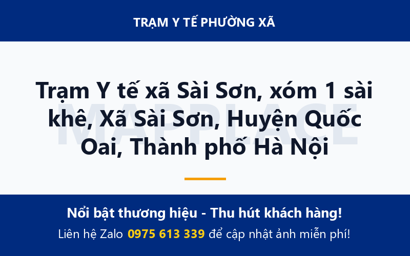Trạm Y tế xã Sài Sơn, xóm 1 sài khê, Xã Sài Sơn, Huyện Quốc Oai, Thành phố Hà Nội