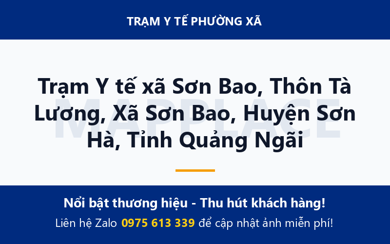 Trạm Y tế xã Sơn Bao, Thôn Tà Lương, Xã Sơn Bao, Huyện Sơn Hà, Tỉnh Quảng Ngãi
