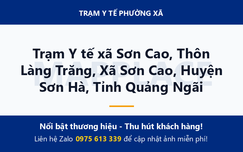 Trạm Y tế xã Sơn Cao, Thôn Làng Trăng, Xã Sơn Cao, Huyện Sơn Hà, Tỉnh Quảng Ngãi