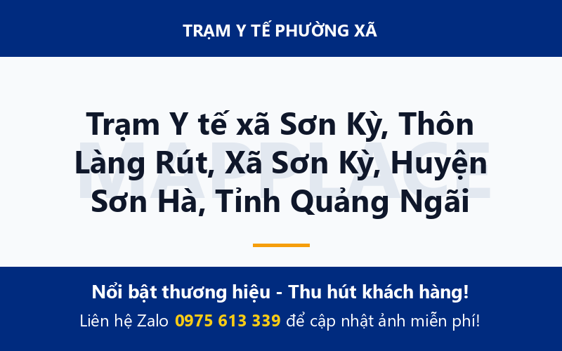 Trạm Y tế xã Sơn Kỳ, Thôn Làng Rút, Xã Sơn Kỳ, Huyện Sơn Hà, Tỉnh Quảng Ngãi