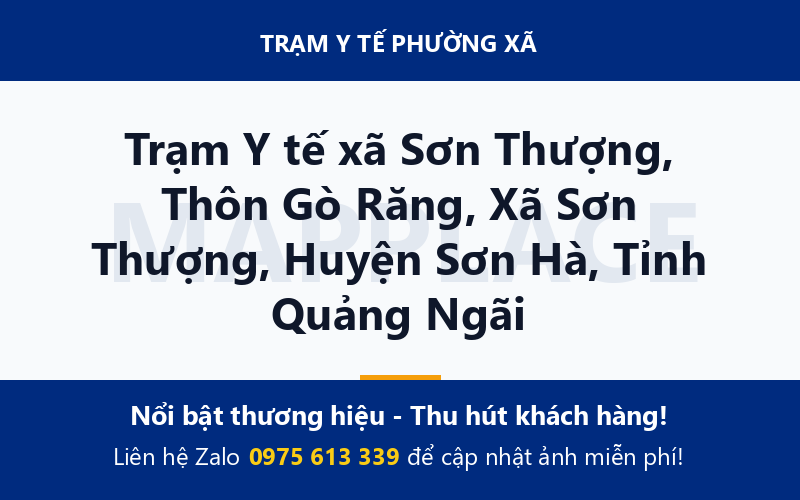 Trạm Y tế xã Sơn Thượng, Thôn Gò Răng, Xã Sơn Thượng, Huyện Sơn Hà, Tỉnh Quảng Ngãi