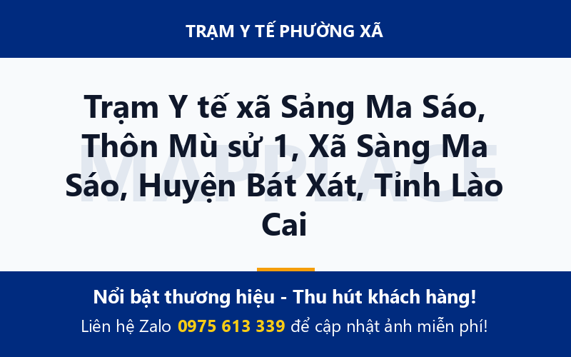 Trạm Y tế xã Sảng Ma Sáo, Thôn Mù sử 1, Xã Sàng Ma Sáo, Huyện Bát Xát, Tỉnh Lào Cai