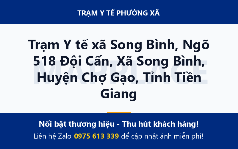 Trạm Y tế xã Song Bình, Ngõ 518 Đội Cấn, Xã Song Bình, Huyện Chợ Gạo, Tỉnh Tiền Giang