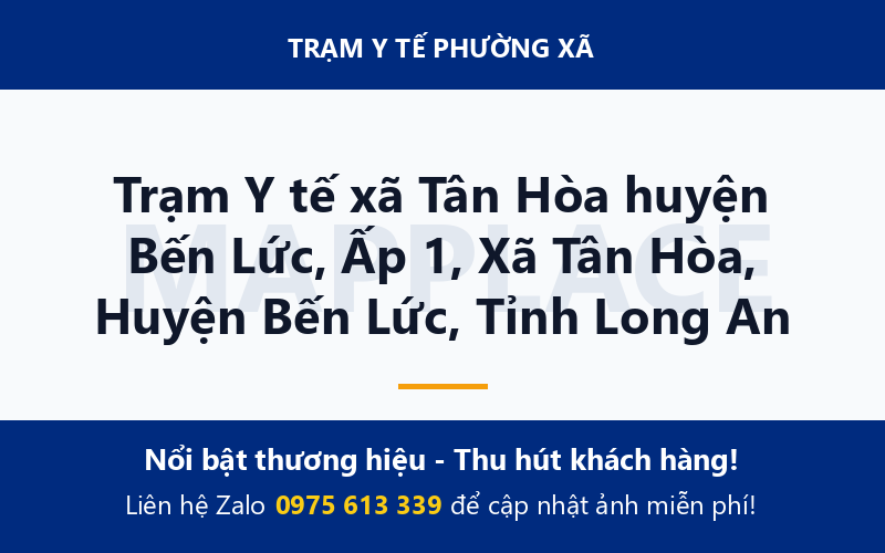 Trạm Y tế xã Tân Hòa huyện Bến Lức, Ấp 1, Xã Tân Hòa, Huyện Bến Lức, Tỉnh Long An