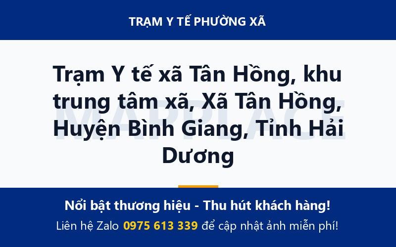Trạm Y tế xã Tân Hồng, khu trung tâm xã, Xã Tân Hồng, Huyện Bình Giang, Tỉnh Hải Dương