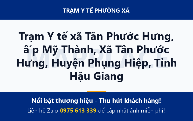 Trạm Y tế xã Tân Phước Hưng, ấp Mỹ Thành, Xã Tân Phước Hưng, Huyện Phụng Hiệp, Tỉnh Hậu Giang