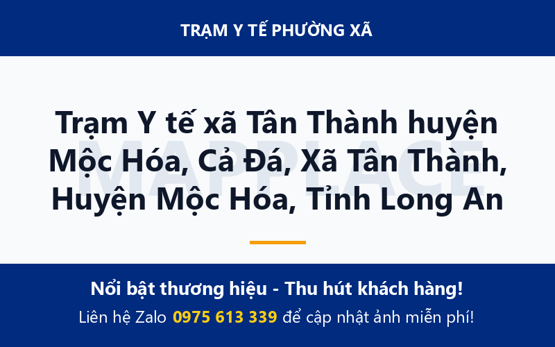 Trạm Y tế xã Tân Thành huyện Mộc Hóa, Cả Đá, Xã Tân Thành, Huyện Mộc Hóa, Tỉnh Long An