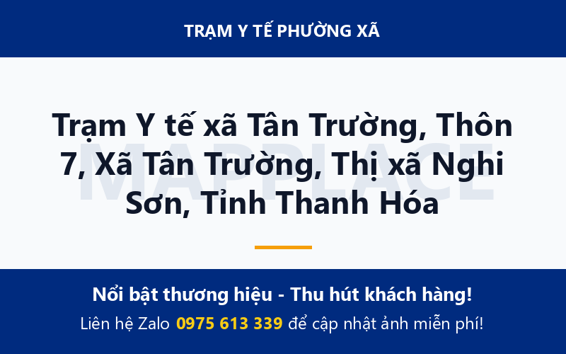 Trạm Y tế xã Tân Trường, Thôn 7, Xã Tân Trường, Thị xã Nghi Sơn, Tỉnh Thanh Hóa