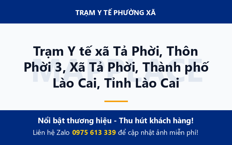 Trạm Y tế xã Tả Phời, Thôn Phời 3, Xã Tả Phời, Thành phố Lào Cai, Tỉnh Lào Cai