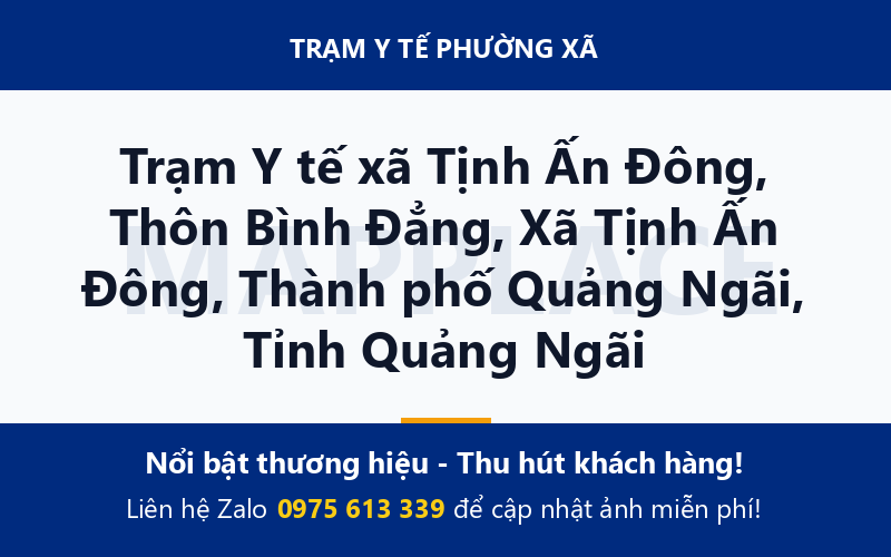 Trạm Y tế xã Tịnh Ấn Đông, Thôn Bình Đẳng, Xã Tịnh Ấn Đông, Thành phố Quảng Ngãi, Tỉnh Quảng Ngãi
