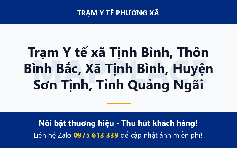 Trạm Y tế xã Tịnh Bình, Thôn Bình Bắc, Xã Tịnh Bình, Huyện Sơn Tịnh, Tỉnh Quảng Ngãi