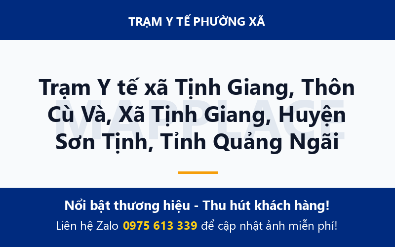 Trạm Y tế xã Tịnh Giang, Thôn Cù Và, Xã Tịnh Giang, Huyện Sơn Tịnh, Tỉnh Quảng Ngãi