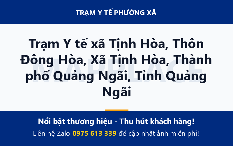 Trạm Y tế xã Tịnh Hòa, Thôn Đông Hòa, Xã Tịnh Hòa, Thành phố Quảng Ngãi, Tỉnh Quảng Ngãi