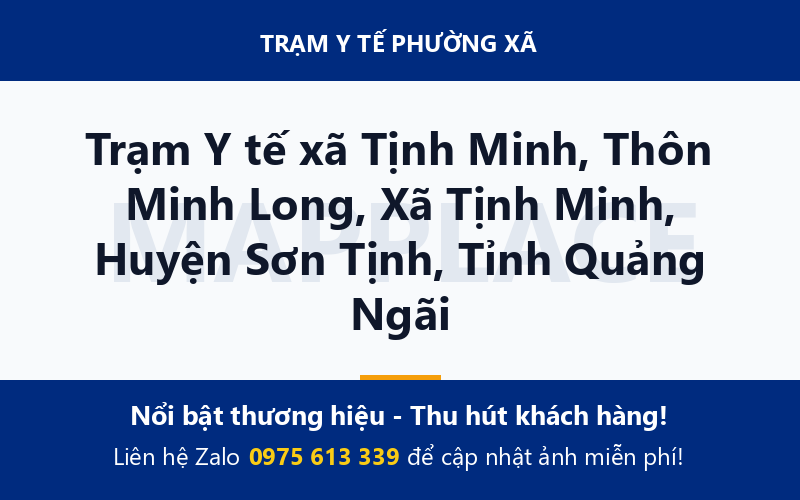 Trạm Y tế xã Tịnh Minh, Thôn Minh Long, Xã Tịnh Minh, Huyện Sơn Tịnh, Tỉnh Quảng Ngãi