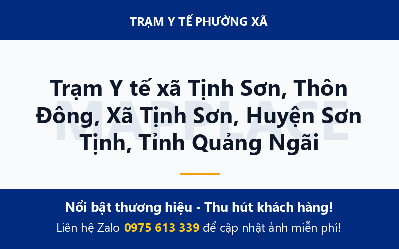 Trạm Y tế xã Tịnh Sơn, Thôn Đông, Xã Tịnh Sơn, Huyện Sơn Tịnh, Tỉnh Quảng Ngãi