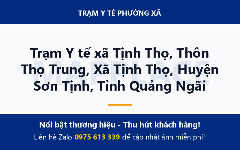 Trạm Y tế xã Tịnh Thọ, Thôn Thọ Trung, Xã Tịnh Thọ, Huyện Sơn Tịnh, Tỉnh Quảng Ngãi