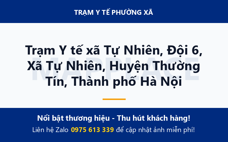 Trạm Y tế xã Tự Nhiên, Đội 6, Xã Tự Nhiên, Huyện Thường Tín, Thành phố Hà Nội