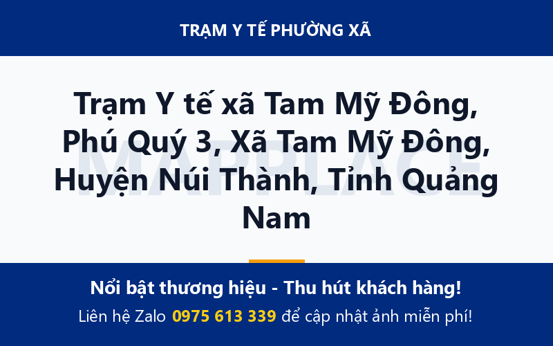 Trạm Y tế xã Tam Mỹ Đông, Phú Quý 3, Xã Tam Mỹ Đông, Huyện Núi Thành, Tỉnh Quảng Nam