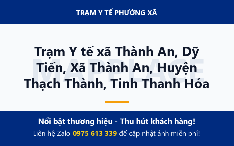 Trạm Y tế xã Thành An, Dỹ Tiến, Xã Thành An, Huyện Thạch Thành, Tỉnh Thanh Hóa