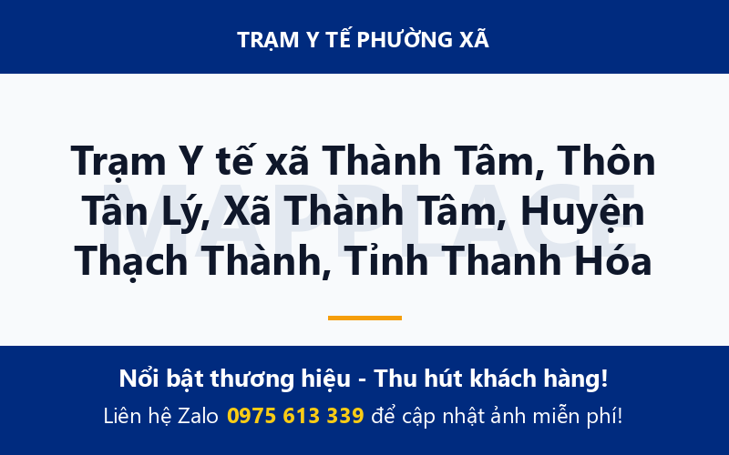 Trạm Y tế xã Thành Tâm, Thôn Tân Lý, Xã Thành Tâm, Huyện Thạch Thành, Tỉnh Thanh Hóa