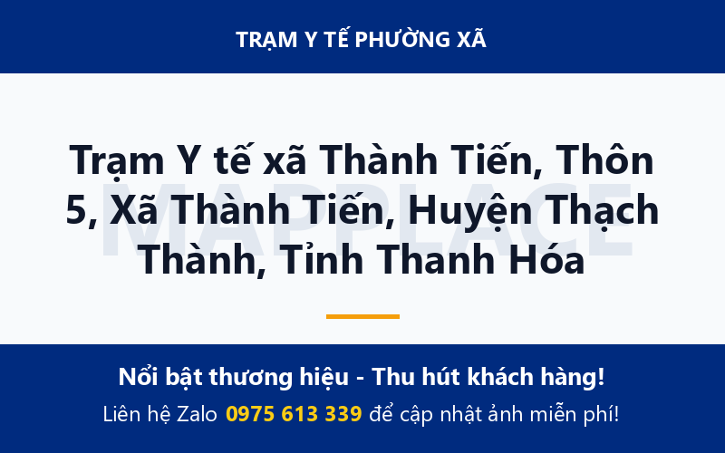 Trạm Y tế xã Thành Tiến, Thôn 5, Xã Thành Tiến, Huyện Thạch Thành, Tỉnh Thanh Hóa