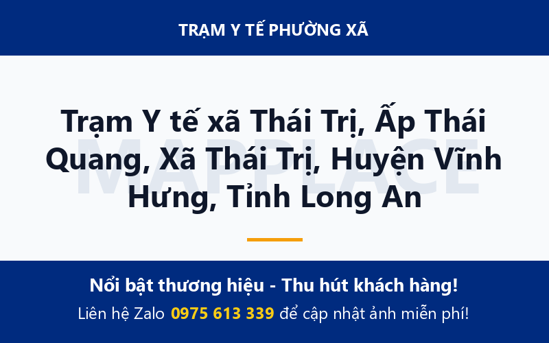 Trạm Y tế xã Thái Trị, Ấp Thái Quang, Xã Thái Trị, Huyện Vĩnh Hưng, Tỉnh Long An